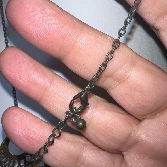 Boho Burnished Gold Tone And Bead Statement Necklace - Picture 6 of 6